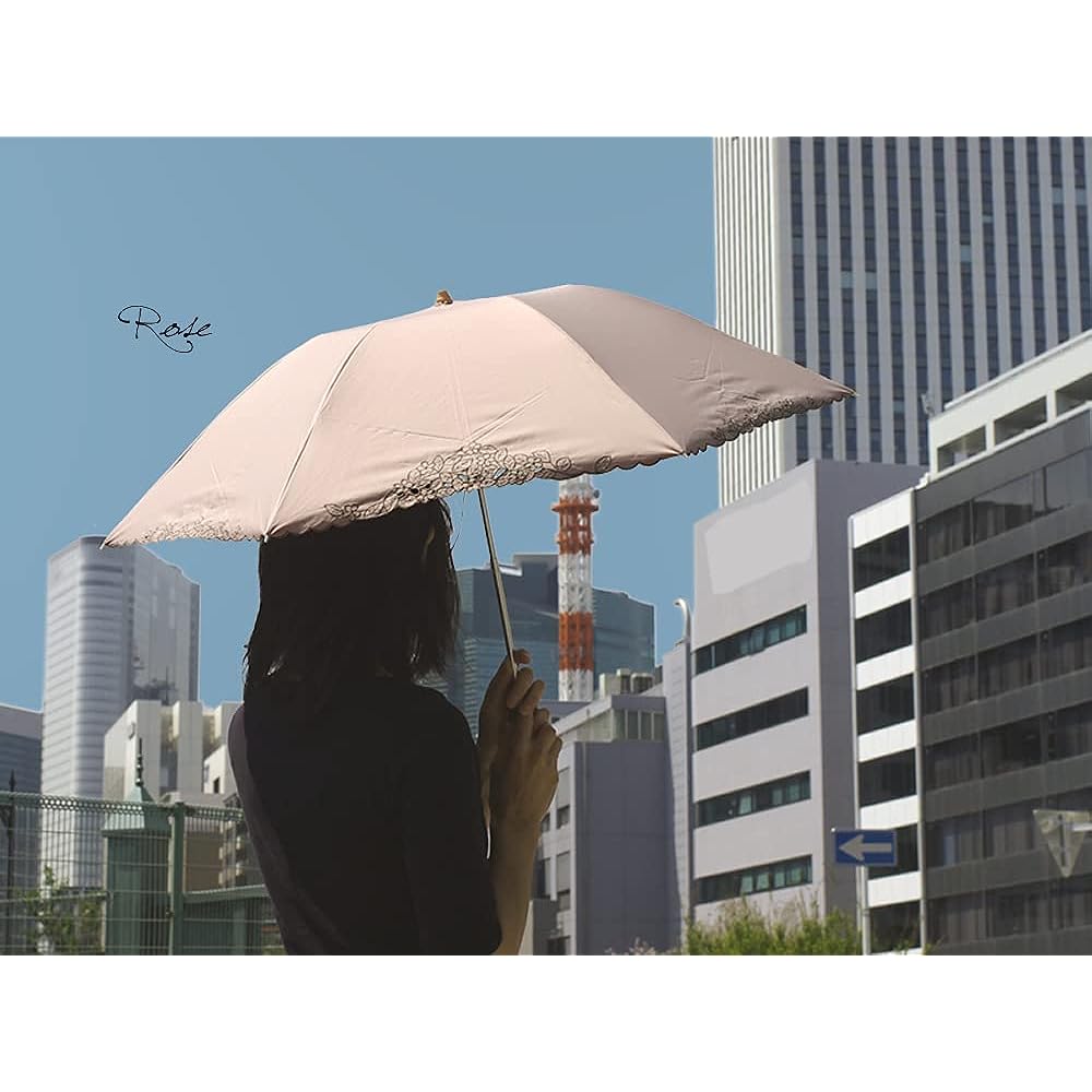 [Nouvel Japonais] Nouvel Japonais Parasol, Folding Umbrella, For Both Sunny and Rainy Days, Lightweight, UV Protection, UV Protection, Shading Rate, 99.99% Botanical Embroidery