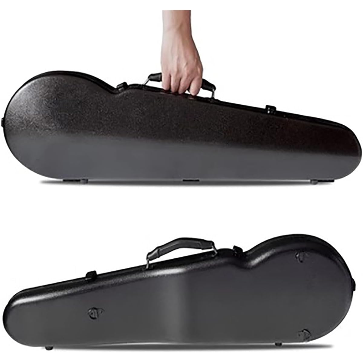 Violin Case Full Size 4/4 Hard Case, Lightweight Carbon Fiber with Built-in Hygrometer and Shoulder Strap Multicolor, Black