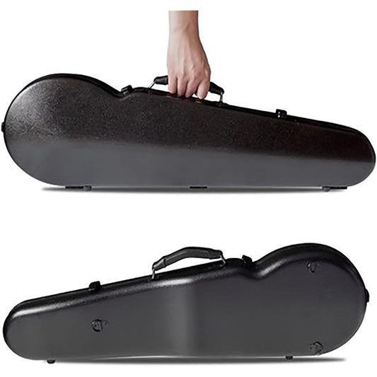Violin Case Full Size 4/4 Hard Case, Lightweight Carbon Fiber with Built-in Hygrometer and Shoulder Strap Multicolor, Black