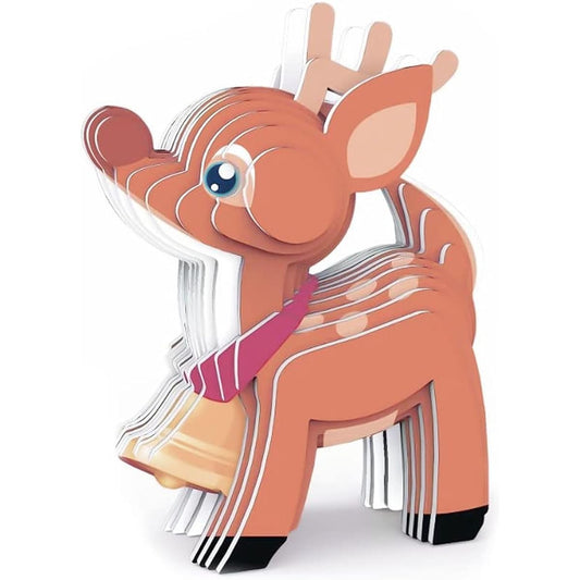 3D Paper Puzzle DIY Christmas Reindeer Model Kit Craft Gift for Kids Boys Girls Adults Animal Lovers