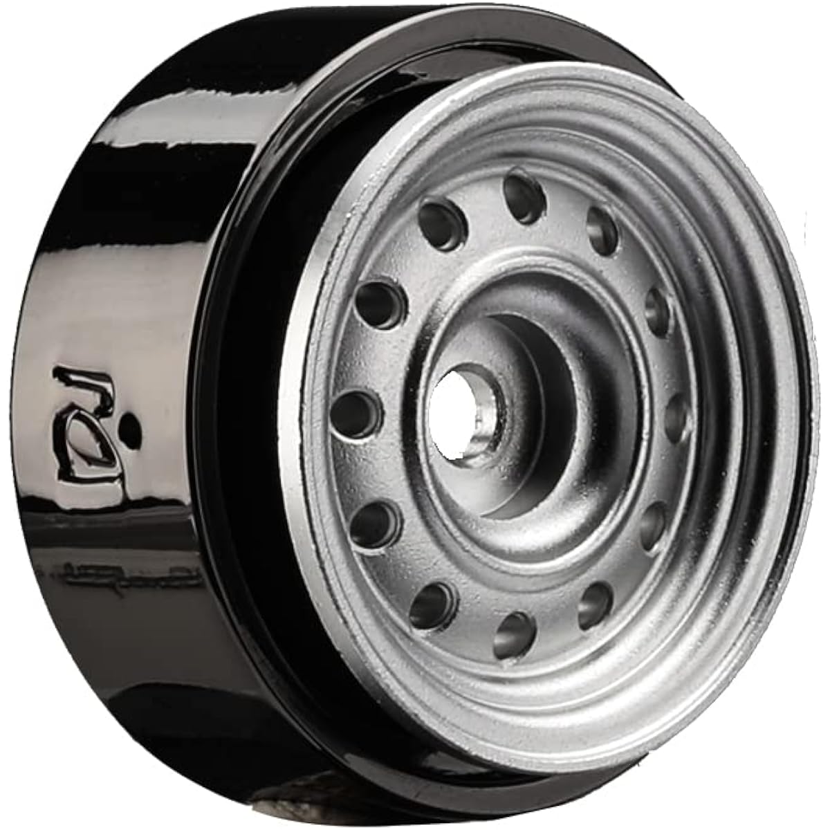 DJCRAWLER 1 Inch Classic Vintage Beadlock Counterweight CNC Wheel Rim with Hex Adapter SCX24 90081 FMS FCX24 4WD 1/24 RC Car Universal Upgrade Accessory Parts (Silver Plus)