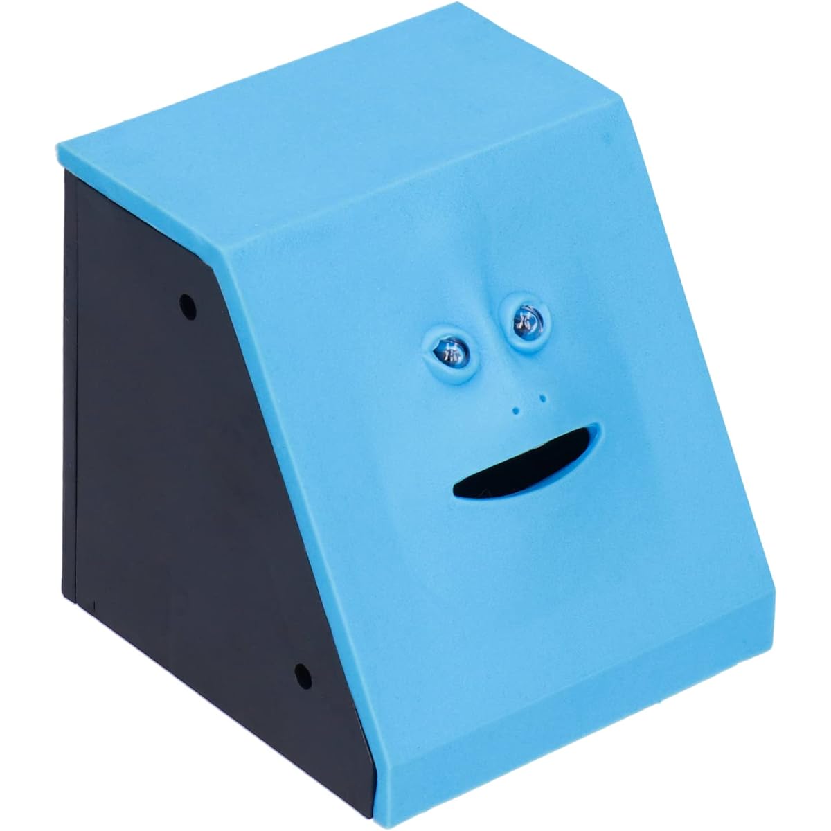 Money Eating Box Cute Face Bank Piggy Bank Coin Box Brick Automatic Money Coin Saving Bank Unique Gift for Kids Piggy Bank (Face Blue)