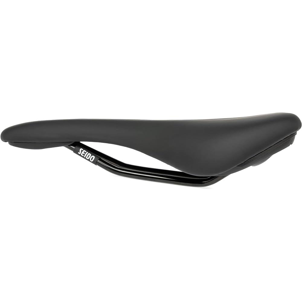 Seido Bicycle Saddle Evo Seat Black Seat/Black Rail One Size