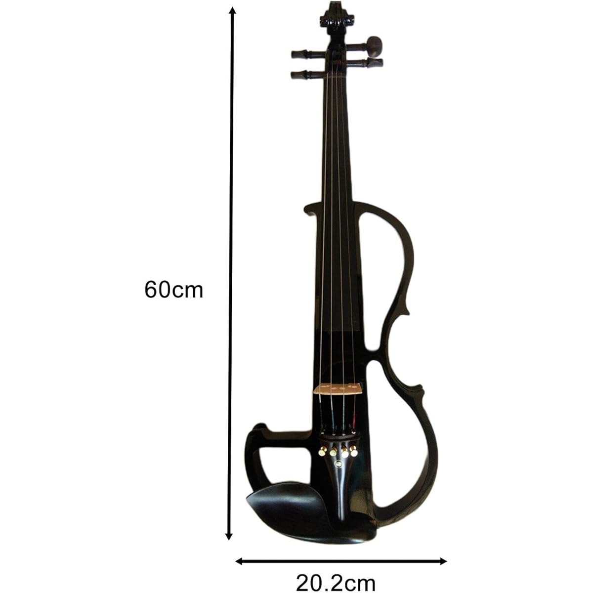 Harilla Gold Electric Violin Set with Accessories - Solid Wood Silent Electric Violin and Headphones for Violin Lovers, Teens, Beginners, Black