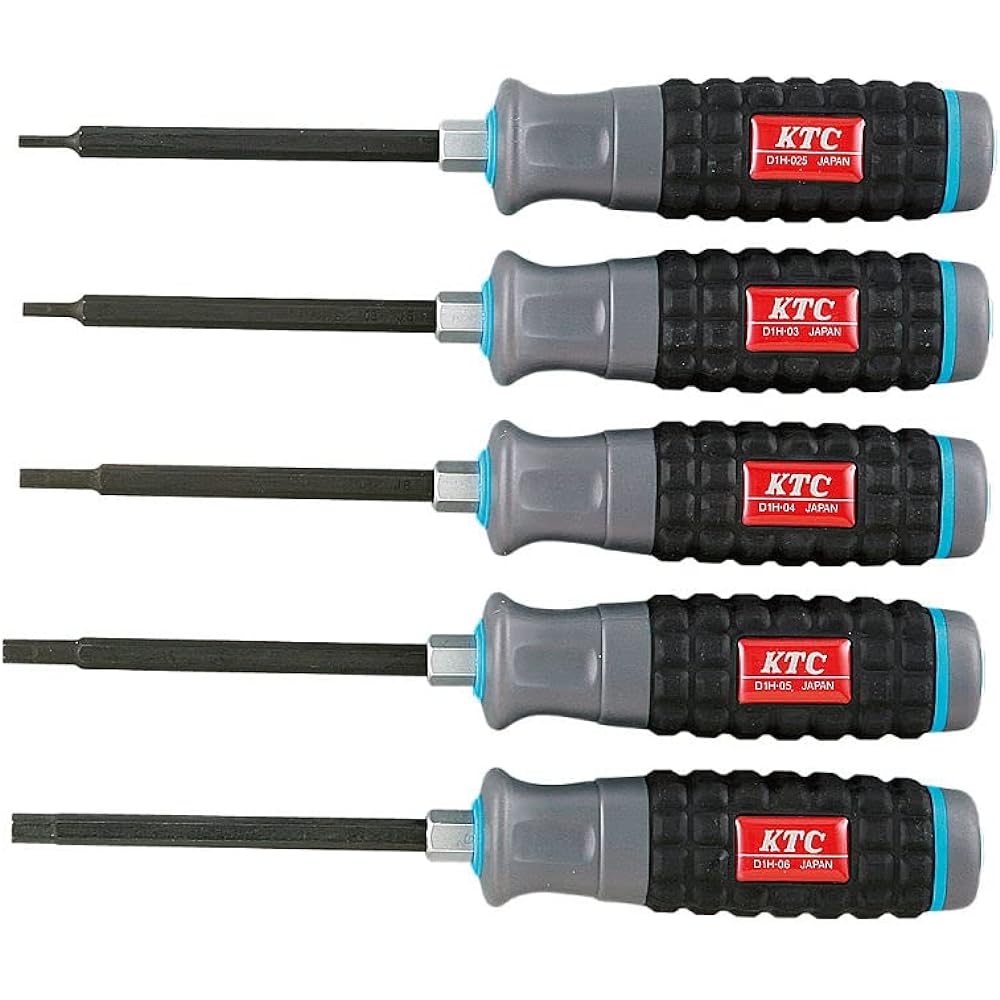 Kyoto Machinery Tools (KTC) Resin Handle Hexagon Driver Set 5 Pieces TD1H5