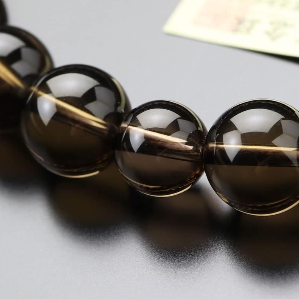 ≪Special Price≫ Nenju.com Jodo Shinshu Prayer Beads for Men 22 Beads Brown Crystal String Tassel [Authentic Prayer Beads Kyoto Prayer Beads Shinshu Disciples Smoky Quartz Smoke Crystal Funeral Memorial Service Funeral Kyoto Natural Stone My Prayer Beads