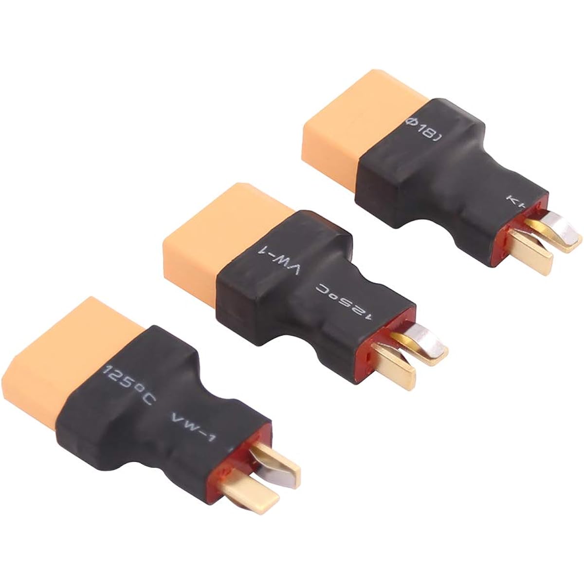 OliYin XT90 / XT-90 Female to T Plug Deans Style Male Connector Adapter (3 Pack)