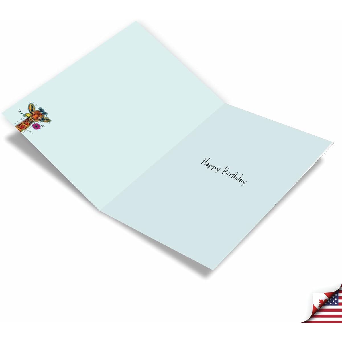 NobleWorks Birthday Greeting Card with 5 x 7 Inch Envelope (1 Card) BdayWiry Wildlife Giraffe C10324BBDG