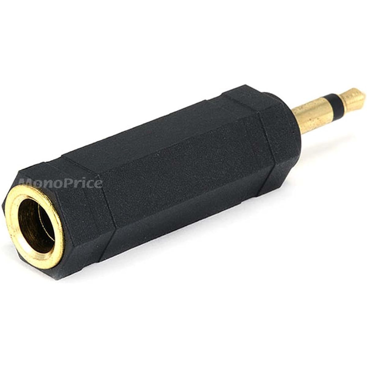 3.5mm Mono Plug to 6.35mm (1/4 inch) Stereo Jack Adapter - Gold Plated