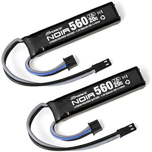 G FORCE Noir LiPo 7.4V 560mAh Electric handgun LiPo battery set of 2