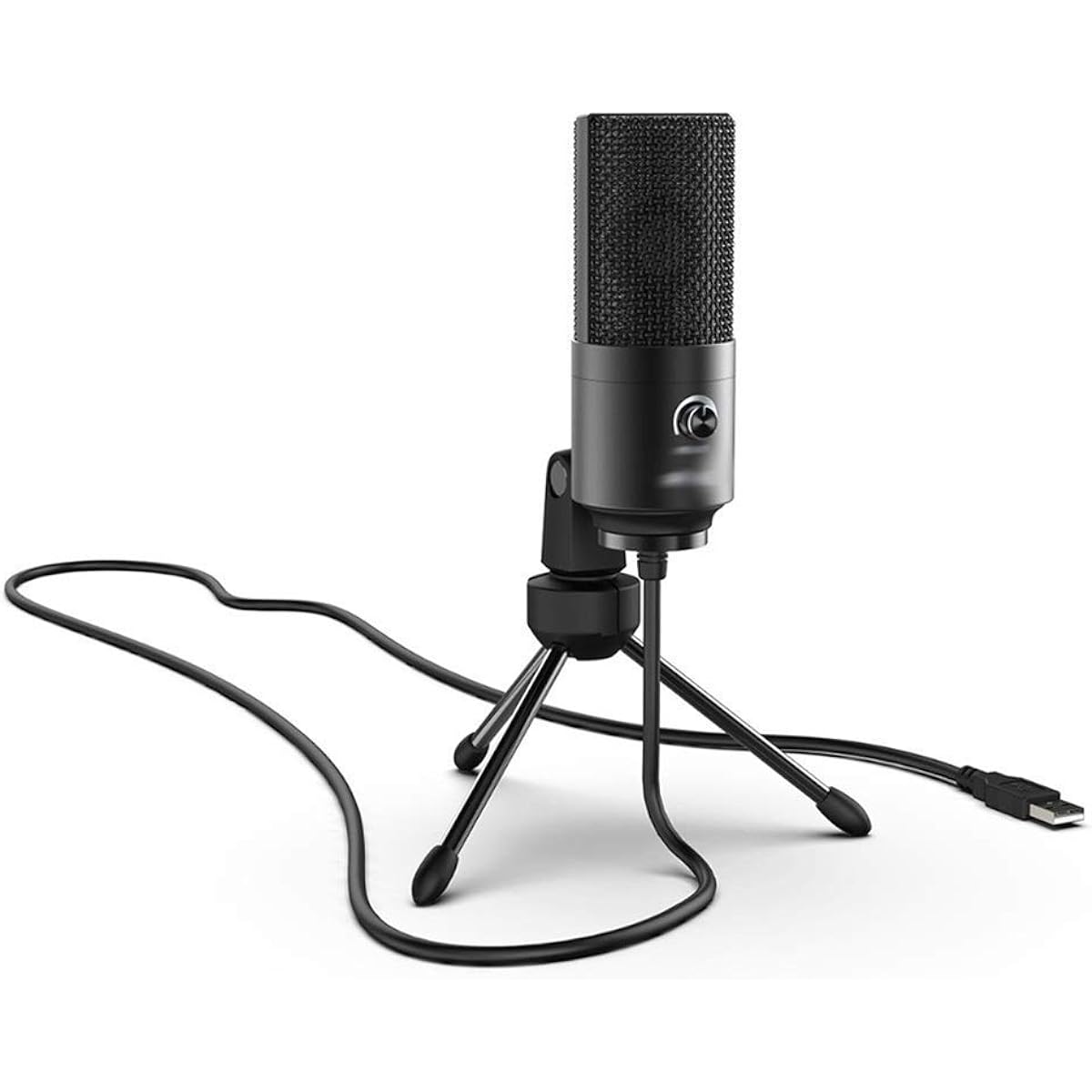 Metal USB Condenser Recording Microphone for Laptop Windows Cardioid Studio Recording Vocal Voiceover