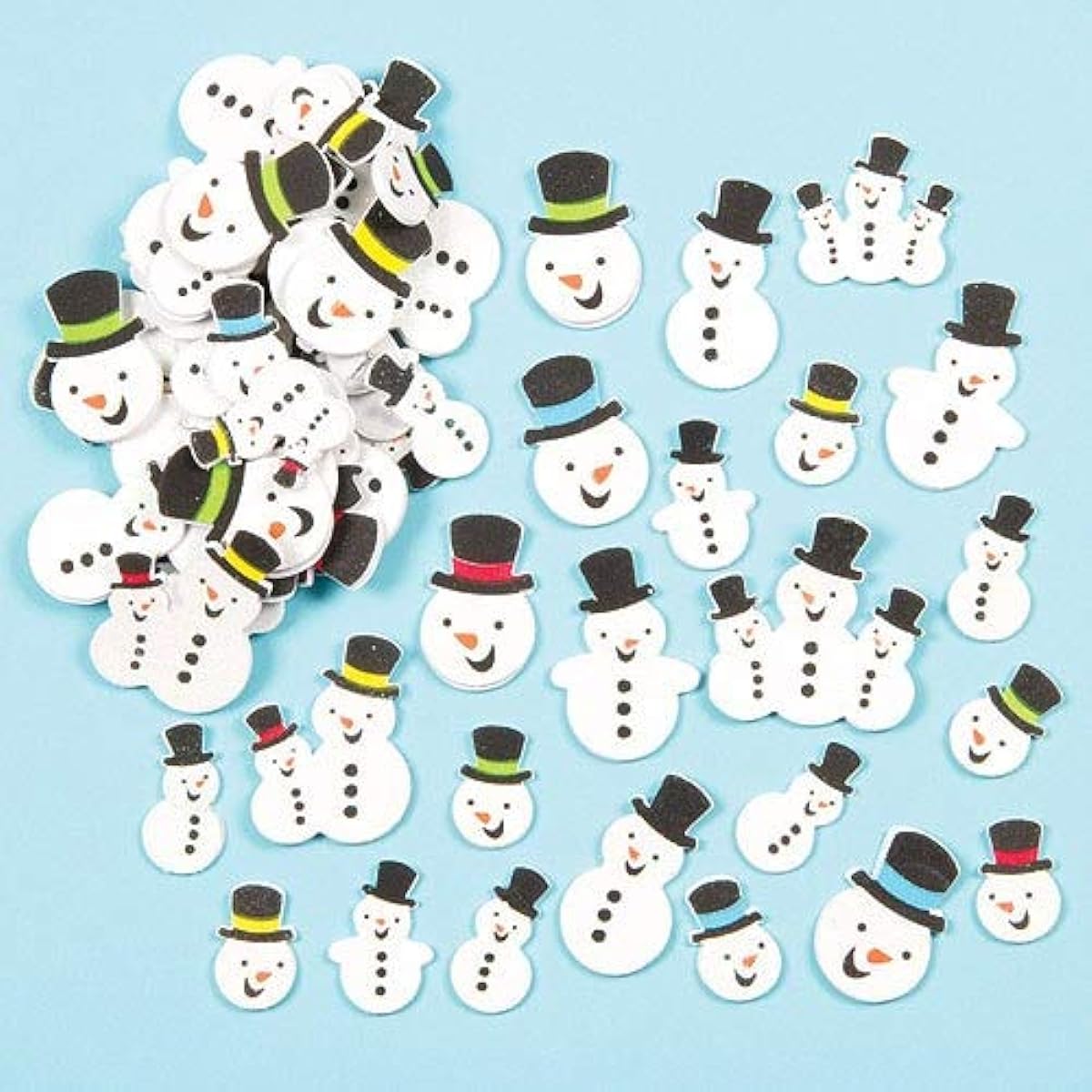 Snowman glitter sponge stickers (80 pieces)