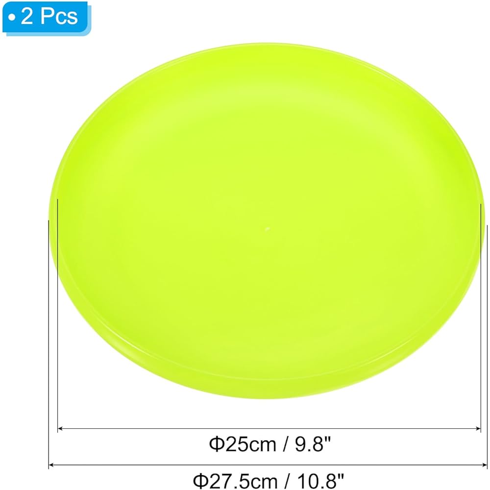 PATIKIL Flying Disc 10.8" 175g Set of 2 Sports Training Disc Backyard Lawn Beach Outdoor Park Fluorescent Green