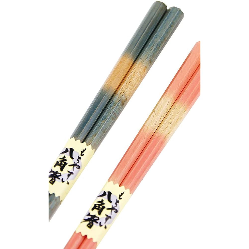 Couple chopsticks, octagonal blur, blue, pink, paulownia box and wrapping included, wedding gift, wedding gift, bride and groom, present gift [151]