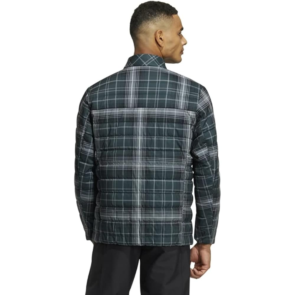 [Adidas Golf] Golf Jacket, Tartan Check, Thermal, Medium Wadding, Long Sleeve, Full Zip Jacket, Men's