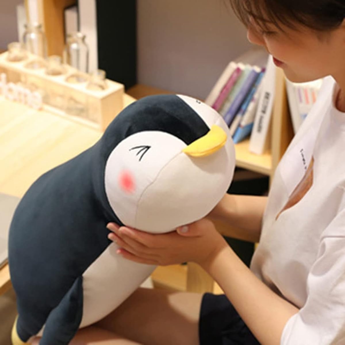 Plush toy pillow, Mipenguin, fluffy, cute, soft, sewn, sleeping together, present, celebration, gift, decoration, birthday, store decoration, aquarium, plush toy (navy blue, 100cm)