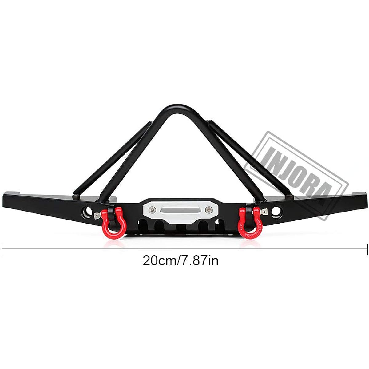 INJORA RC Front Bumper Metal Front Bumper Set RC Accessories for 1:10 RC Crawler Axial SCX10 and SCX10 II 90046 90047 (Black)