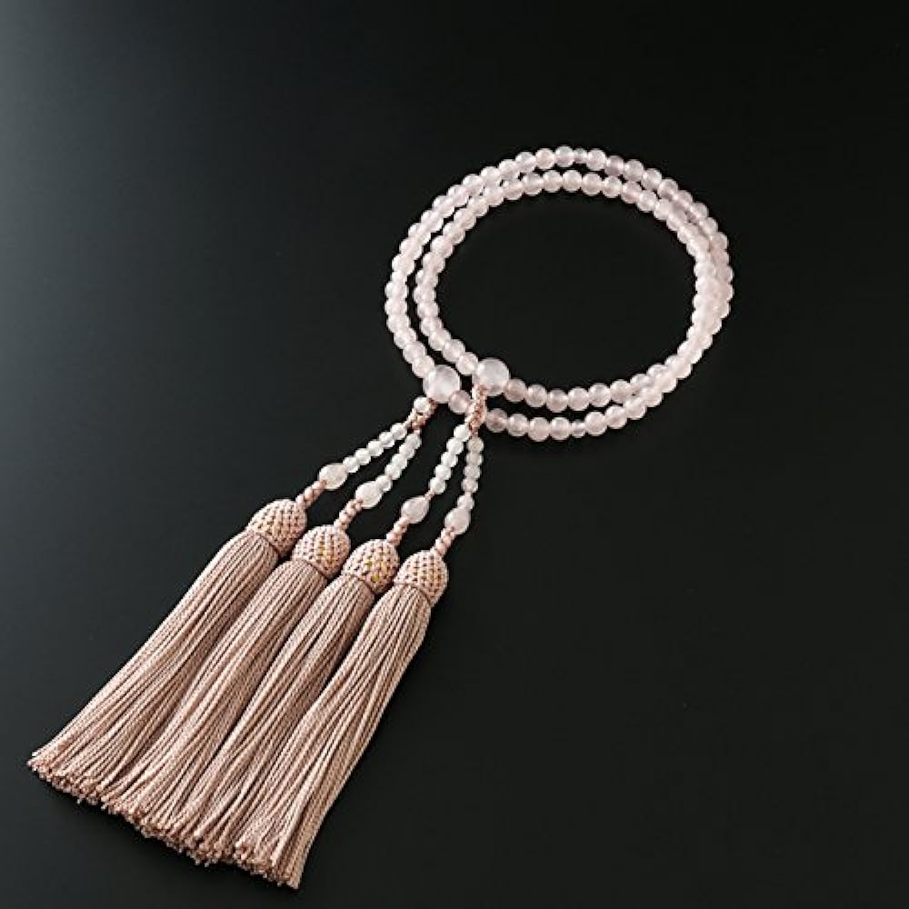 Kyoto Buddhist Altar Hayashi Prayer Beads for Eight Sects (For Eight Sects) Rose Quartz (For Women) Formal Official [Bead Bag Set] SW-089 Kyoto Prayer Beads