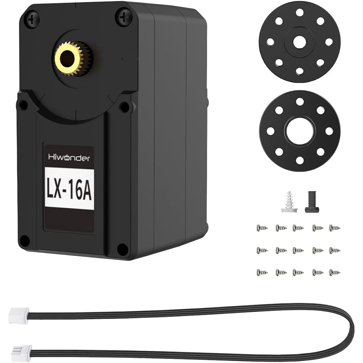 LewanSoul LX-16A Full Metal Gear Serial Bus Servo with 17kg High Torque, Real-time Feedback, Dual Ball Bearing for RC Robot Arm (240 Degree) Black