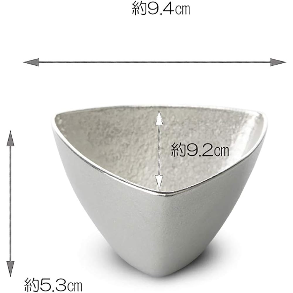 Nousaku Small Bowl - Triangular H5.3cm W9.4cm D9.2cm 100% Tin Case Made in Japan 501020