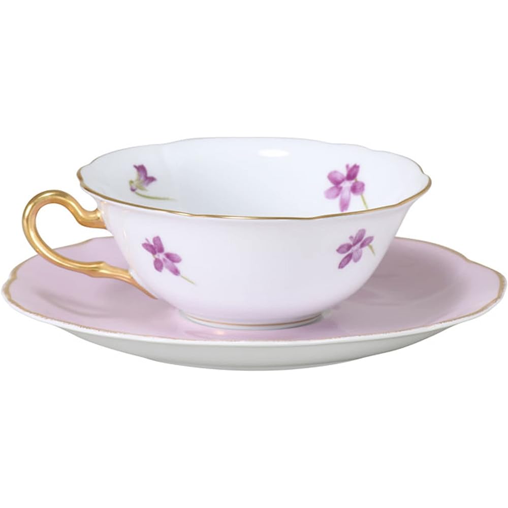 Okura Toen <Limited to directly managed stores> Flower Violet Series 3rd "Sakura Violet" Flavored Tea Cup & Saucer 94C/C260-3