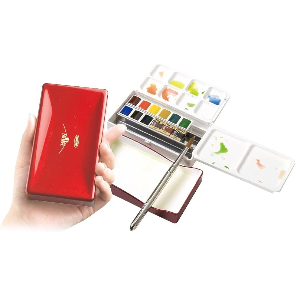 Holbein Solid Watercolor Paint Artist Pan Color PN691 12 Color Set (Palm Box) 02691