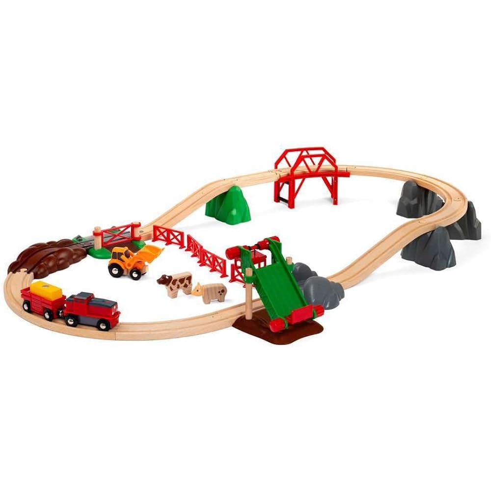 BRIO WORLD Animal Farm Set [Wooden Rail Toy] 33984