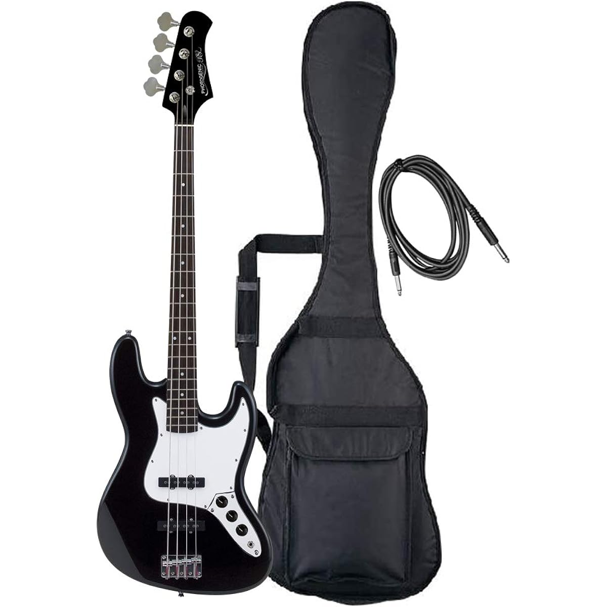PhotoGenic Photogenic Electric Bass Jazz Bass Type JB-240/HBK Matching Head Black