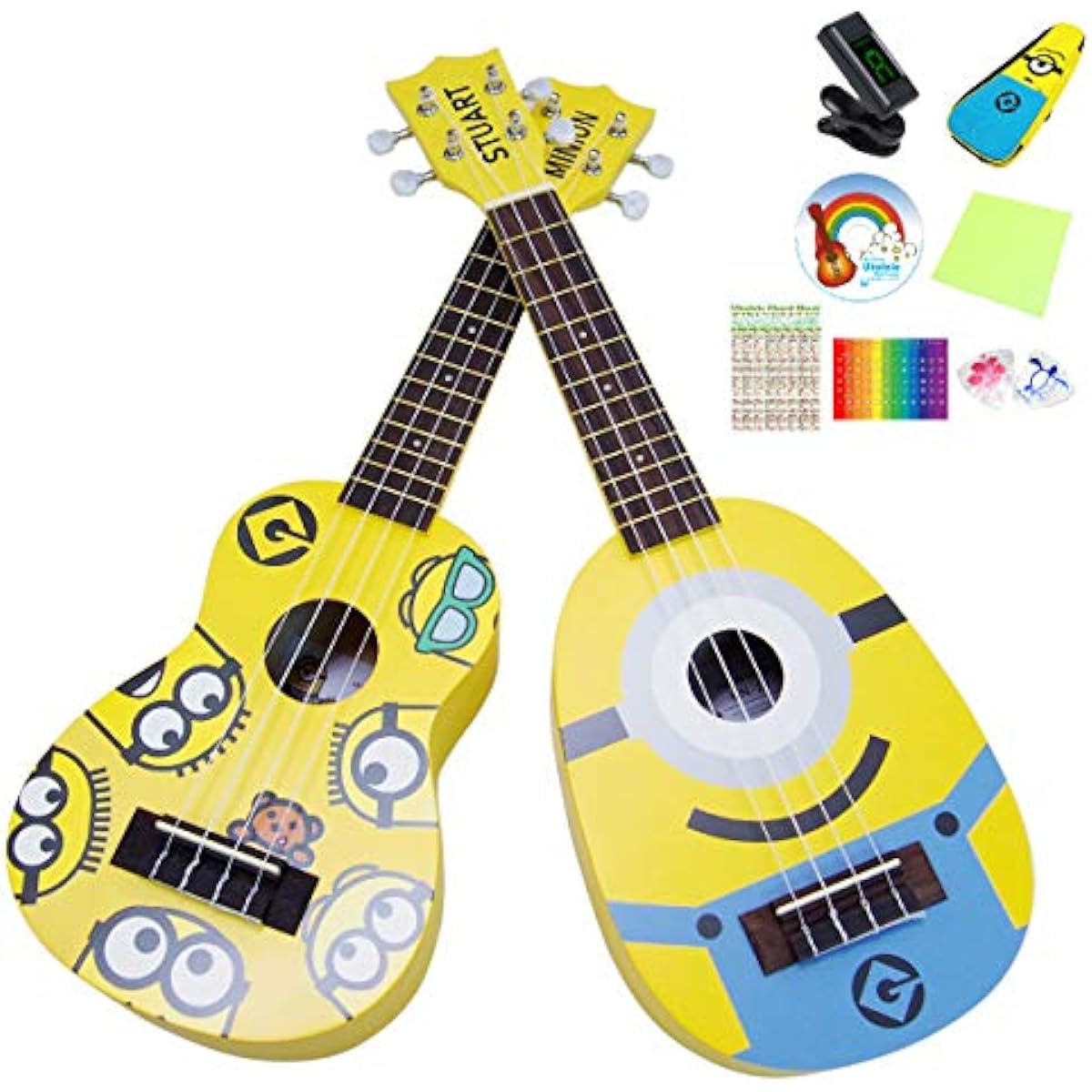 Minions Minion Ukulele Soprano Beginner 8-piece Set MN-10 Standard Type Kiwaya [Kids] [Children] [MINIONS] (u)