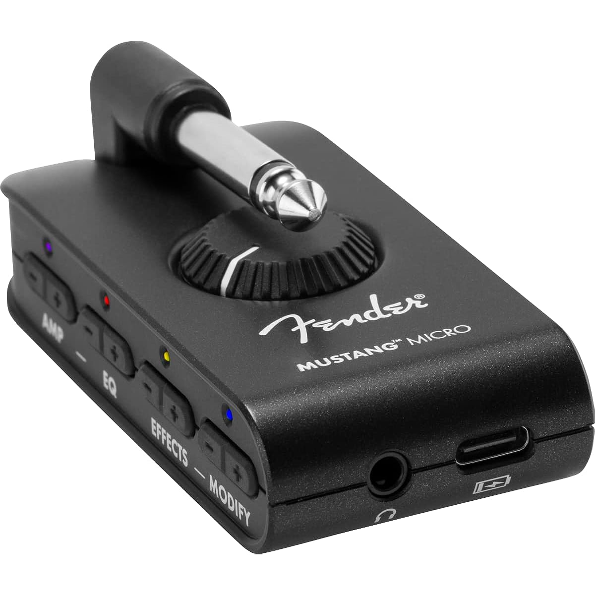 [Set purchase] Fender MUSTANG™ MICRO guitar and bass headphone amplifier, black & [Reliable products from Japanese companies] Kikutani guitar stand with anti-tipping rubber included GS-102B