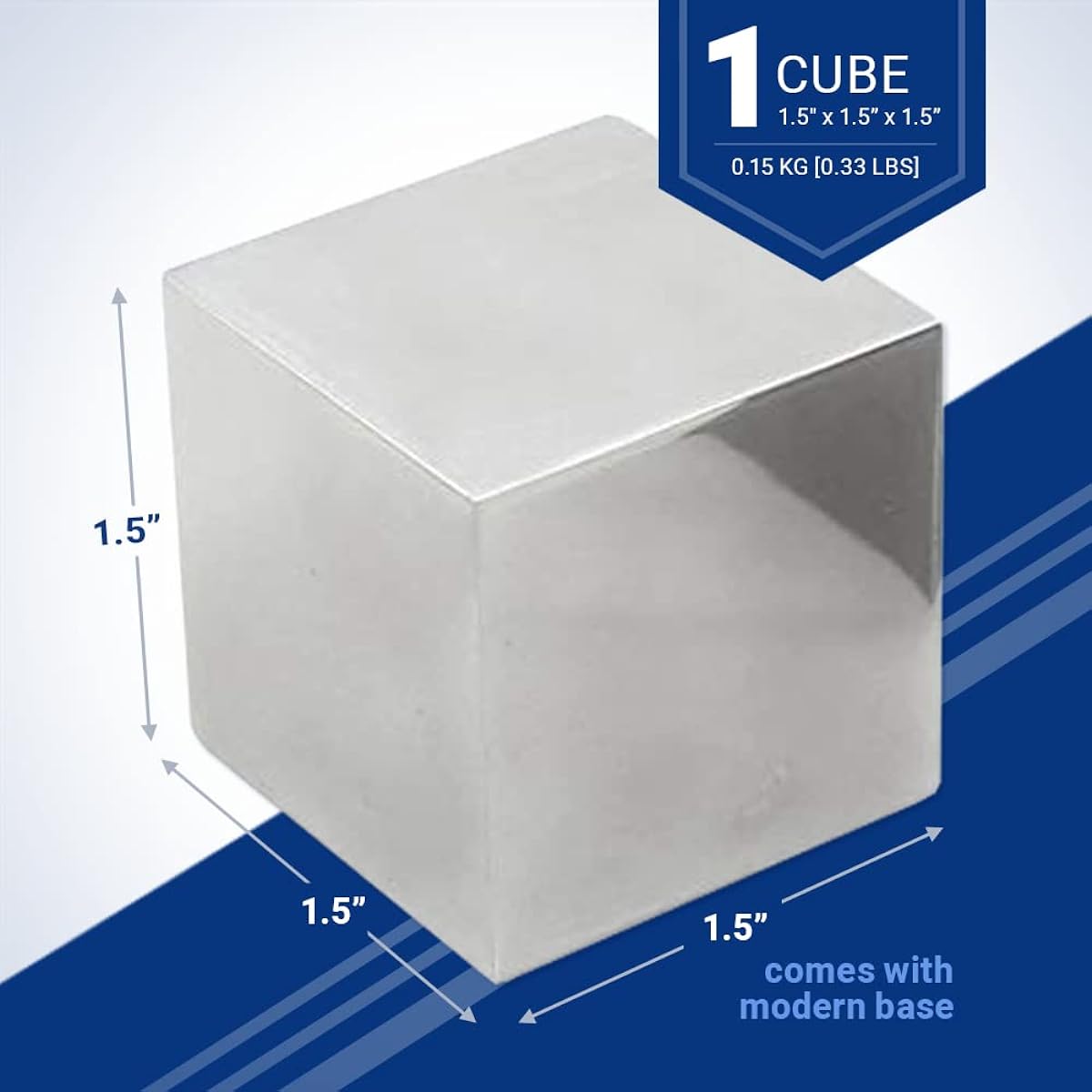 Aluminum 1.5 inch cube - 150g aluminum block