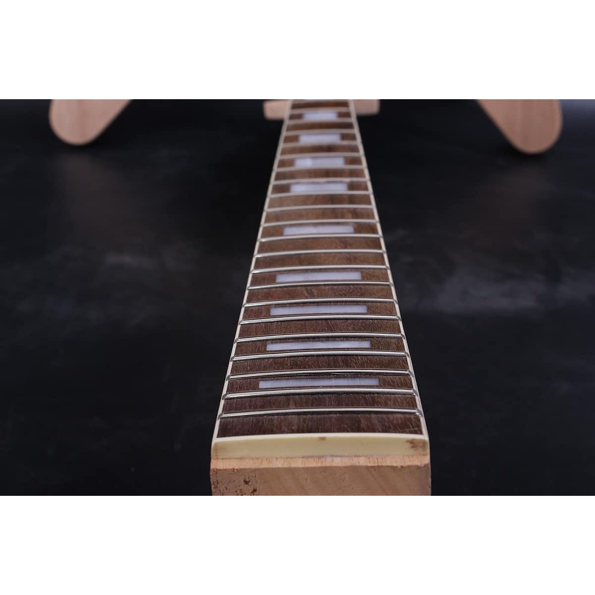 Guitar Kit Guitar Neck 22 Fret 24.75 Inch Block Inlay Set Heel DIY Guitar Body Replacement 1 Set