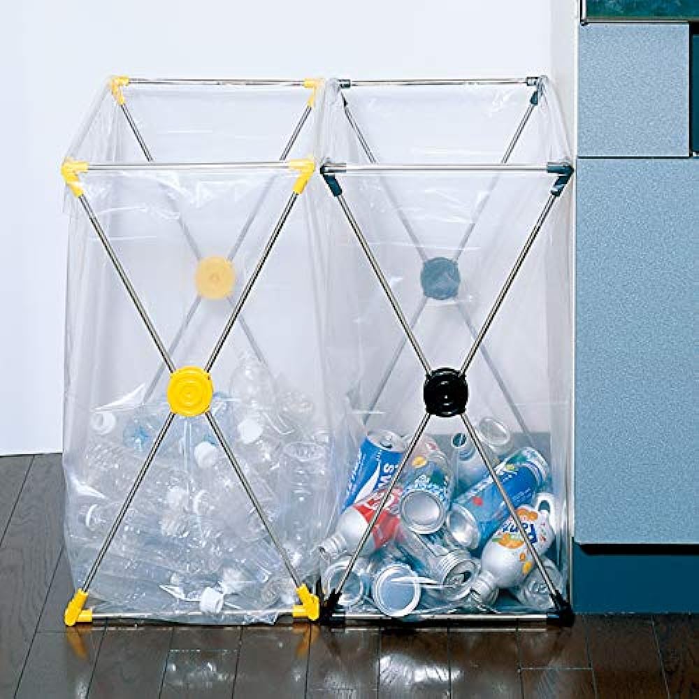 Yamaken Kogyo Lidless Trash Can Black 70l 2 pieces