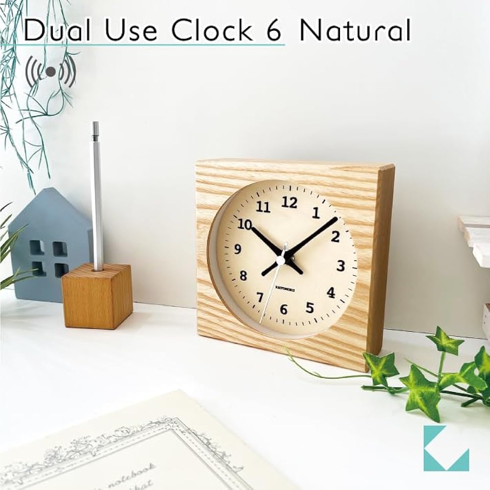 KATOMOKU Dual use clock 6 km-131NARC Natural radio clock continuous second hand