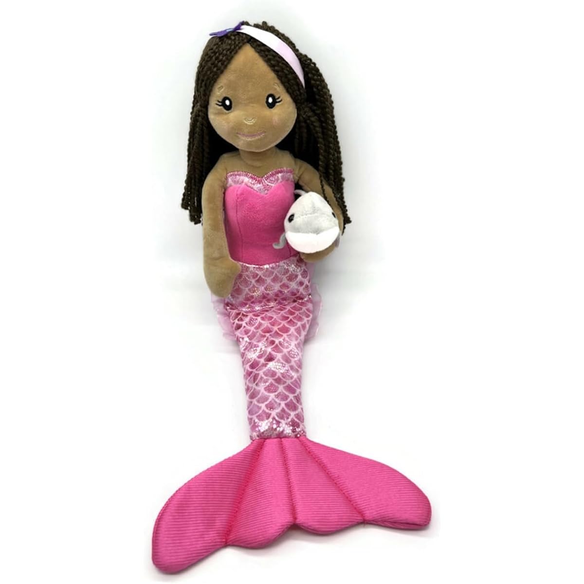 The Petting Zoo Plush Mermaid Doll Her Forever Friend Dizzy The Dolphin 17" Purple Dark Skin