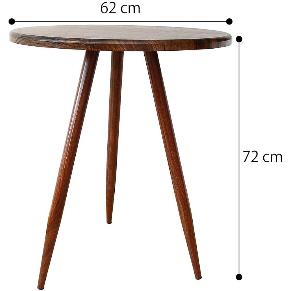 AKOZLIN Dining Table, Diameter 60cm, Cafe Table, Round Table, Round Table, Dining Table, Side Table, Round, Round 60cm x Height 72cm, Red Walnut Color, Scandinavian Style