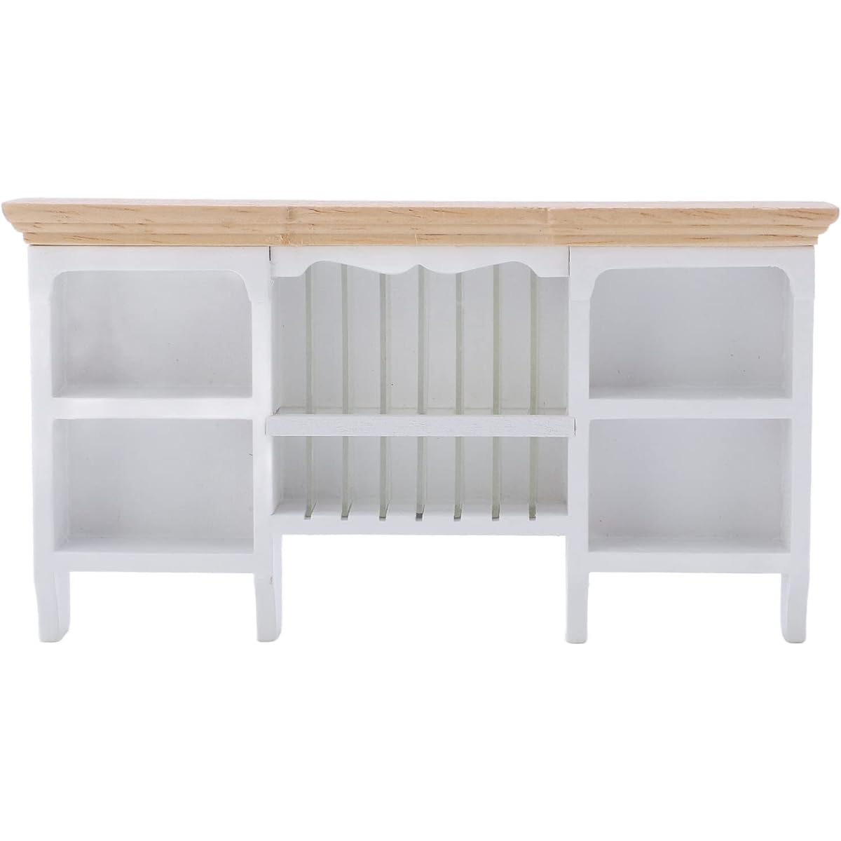 Drfeify 1/12 Miniatura Storage Cabinet Wall 2 Colors Hand Painted Dollhouse Cupboard Handmade Mini Shelf (White)