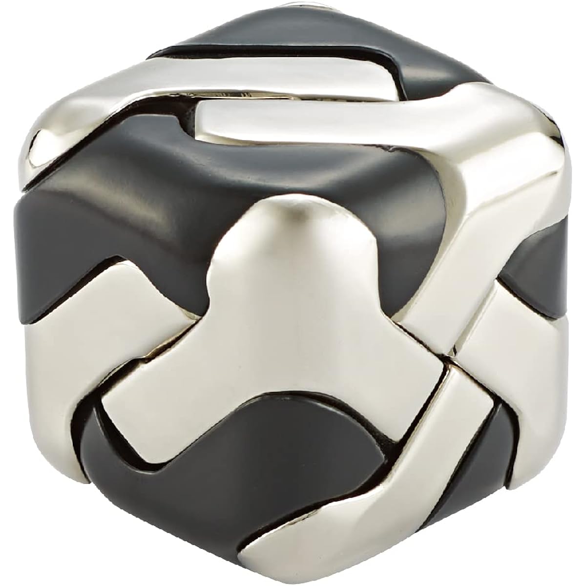 3D Brain Teasing Metal Puzzle Toy (3D Square Black & Silver 3D Metal Puzzle Cube Brain Teasing Toy)