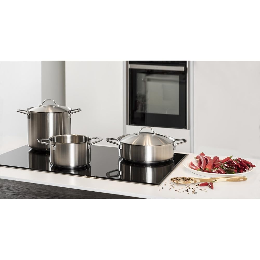 Barazzoni Two-handed pot stainless steel ∅22 x H7.6cm Low casserole SATINE 107004022