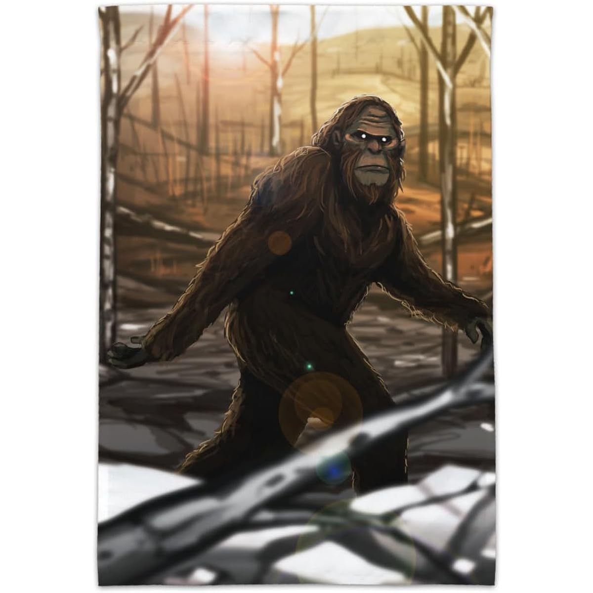 Bigfoot Sasquatch Walking in the Woods Garden Yard Flag (pole not included)