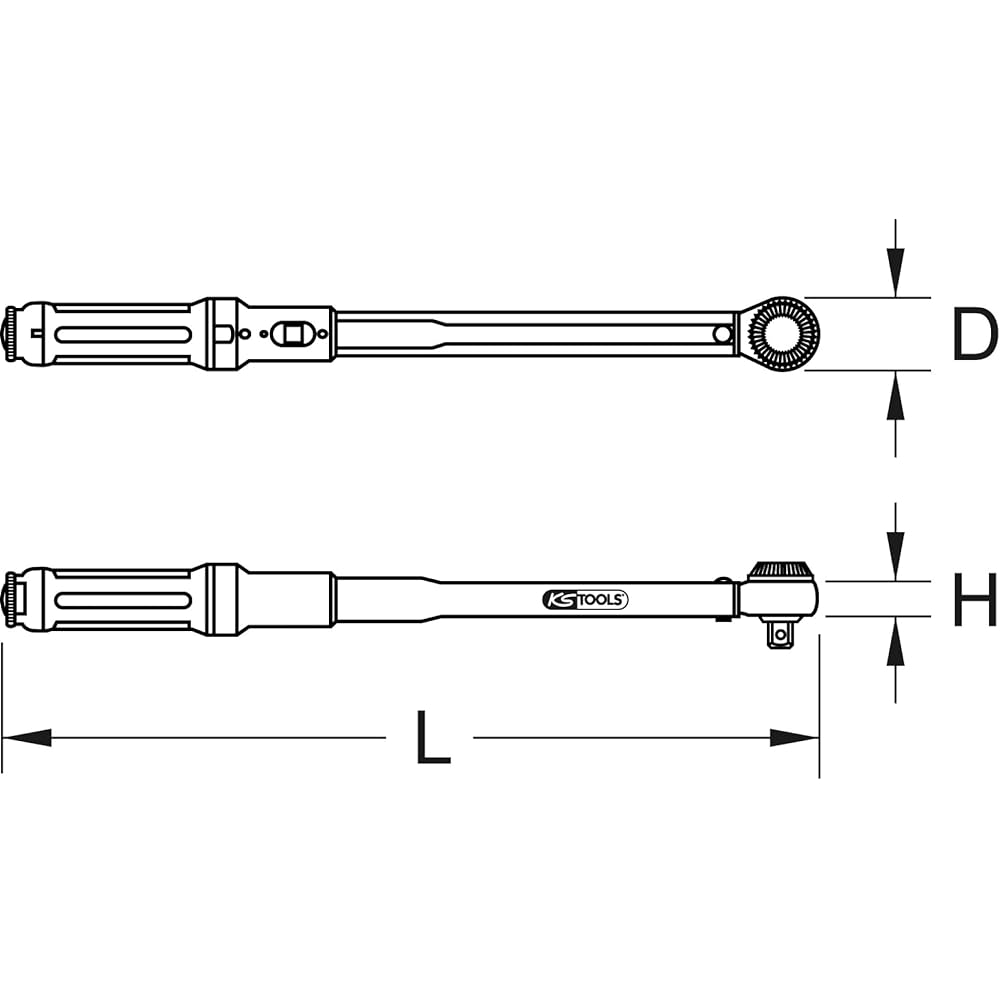 KS TOOLS 1/2" ERGOTORQUEprecision torque wrench with rotary mushroom ratchet head 20-200Nm 516.1442