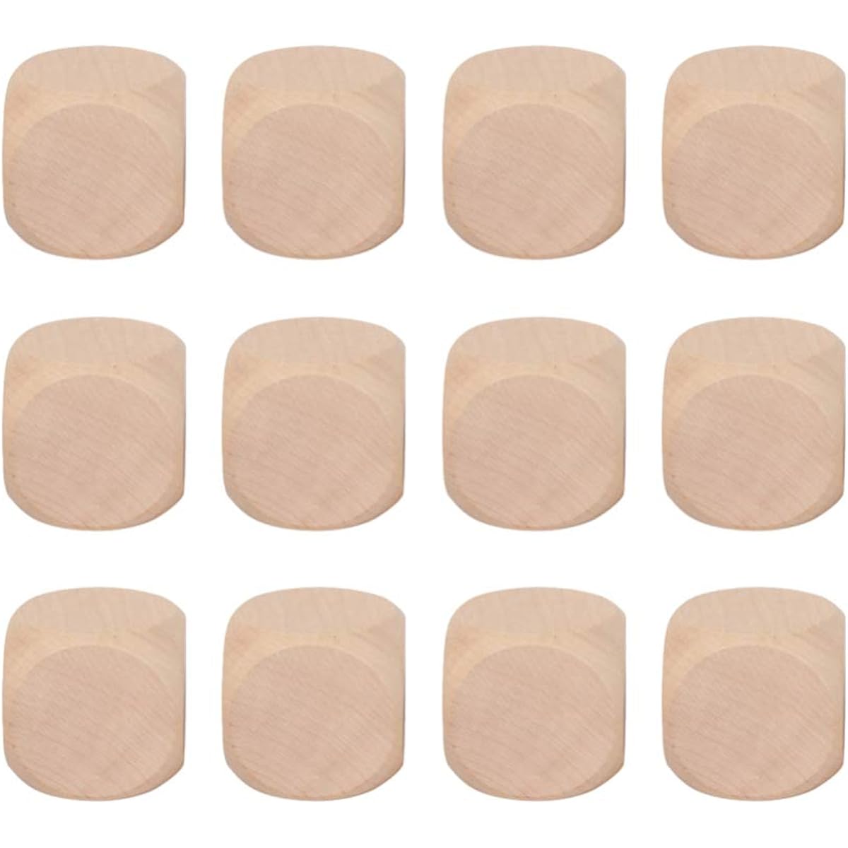 Milisten 12pcs Dice Fashion Chic Stylish Creative Wooden Dice Blank Dice Toy Wooden Cube Craft Blank Dice