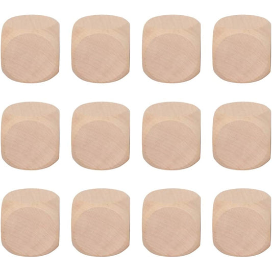 Milisten 12pcs Dice Fashion Chic Stylish Creative Wooden Dice Blank Dice Toy Wooden Cube Craft Blank Dice