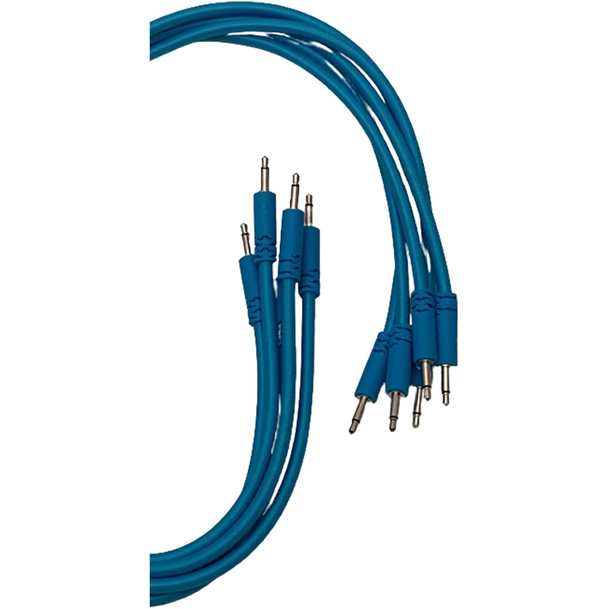Luigis Modular Supply Bucatini Braided Patch Cable - 5 Blue Cables 24 (60cm)