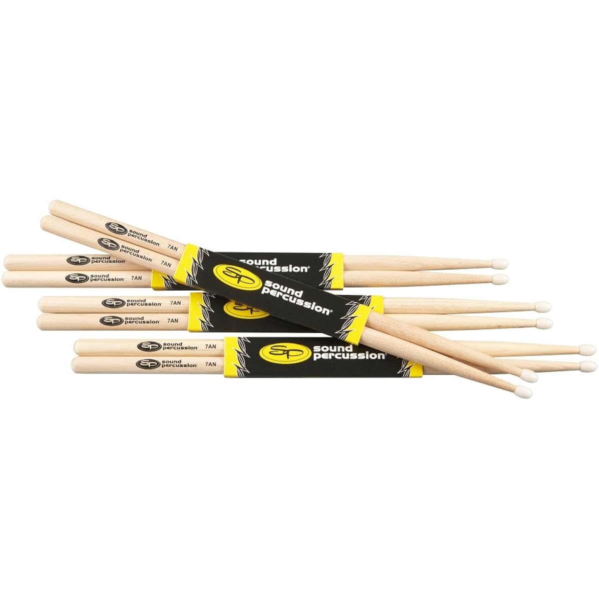 Sound Percussion Hickory Drumsticks 4 Pack 7A Nylon
