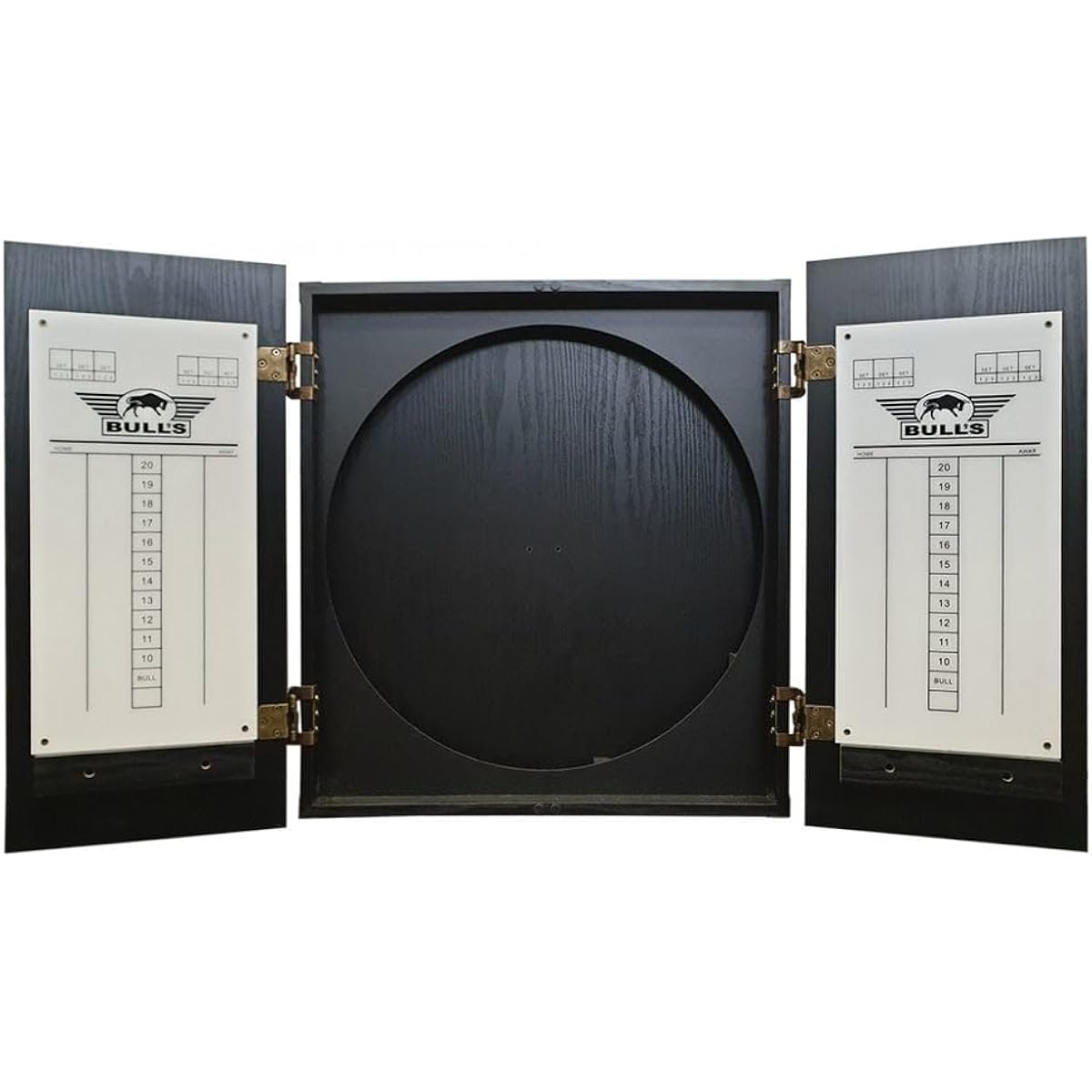 Bull's Darts Deluxe Wooden Dartboard Cabinet - Black