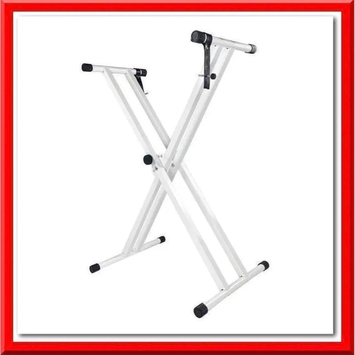 Keyboard Stand, X-Shaped, Lightweight, Stable, Adjustable Height, 7 Levels, White