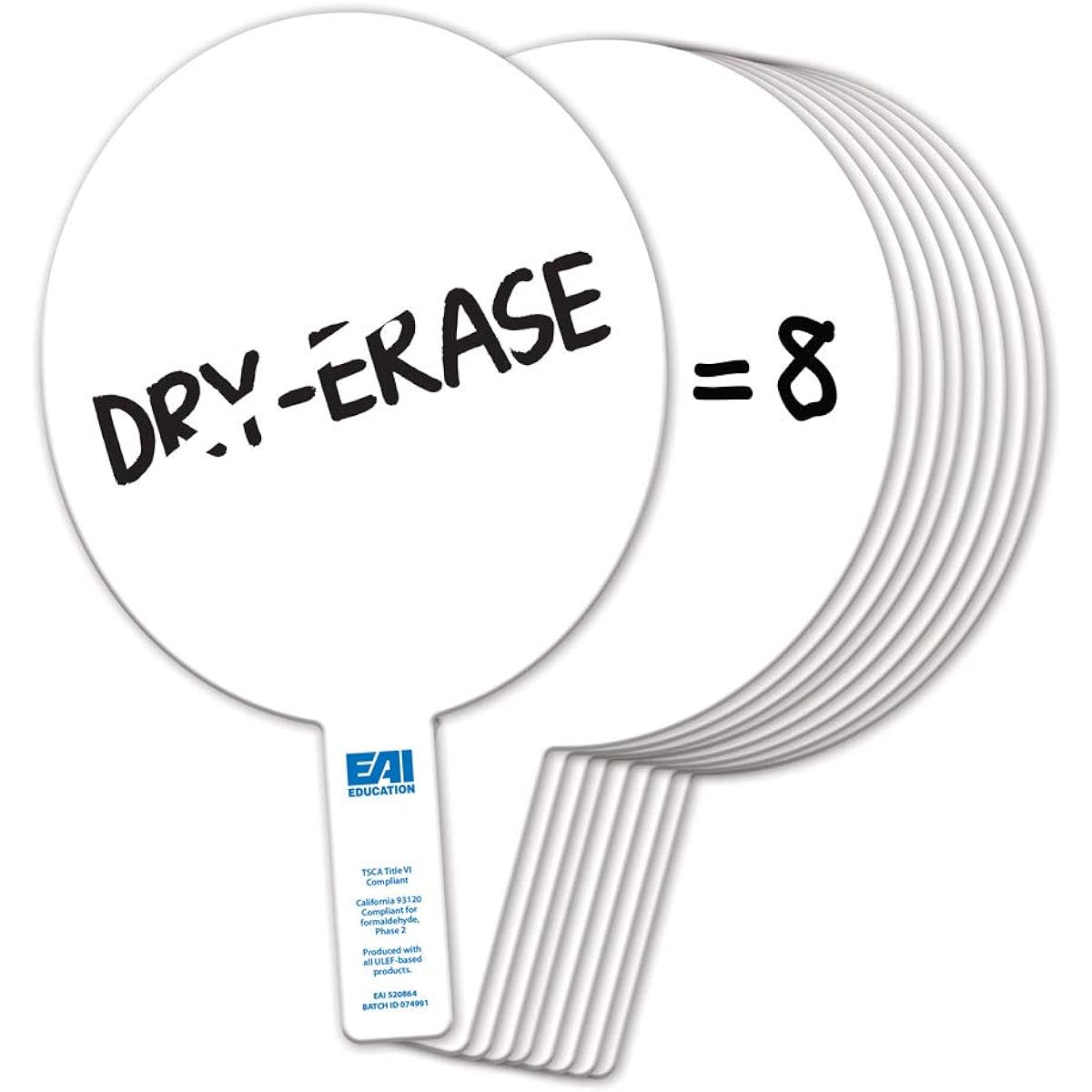 EAI Education Double-Sided Dry Erase Paddle: Oval - Set of 10