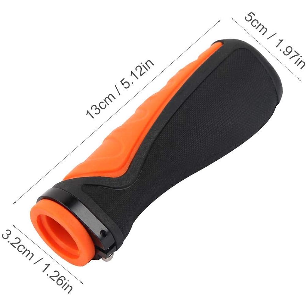 Bicycle Handlebar Grip Bicycle Grip Handlebar Grip Rubber Material 13 x 5 x 3.2cm Anti-slip Shockproof Waterproof Dustproof Mountain Bike Handlebar Grip Durable Orange + Black Cycling Accessories