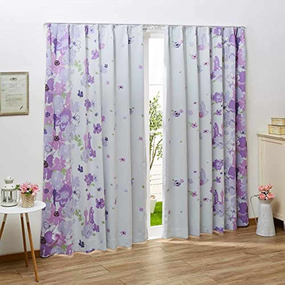 Disney Rapunzel 2nd Grade Blackout Curtains Set of 2 SB-432 Disney Princess Heat Insulation 2nd Grade Blackout Curtains Width 100 x 200cm Length